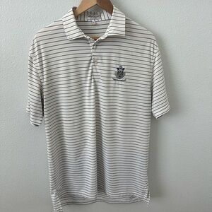 Peter Millar White and Black Polo Shirt